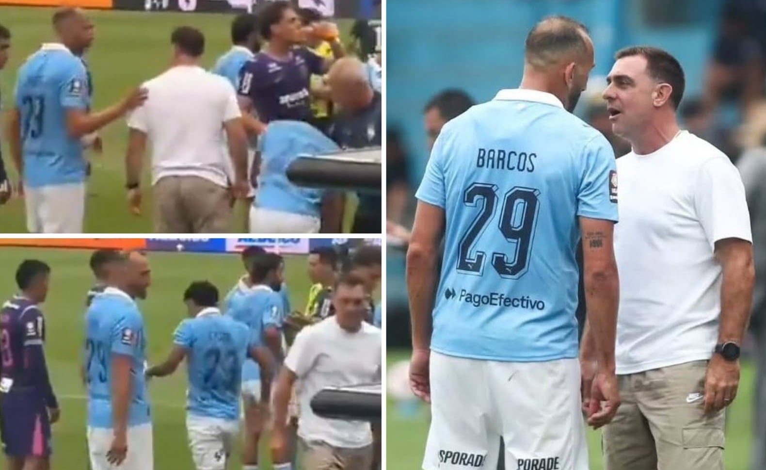 Hernán Barcos y Pablo Guede tuvieron una pelea en el Sporting Cristal vs. Alianza Lima. (Foto: Composición Correo)