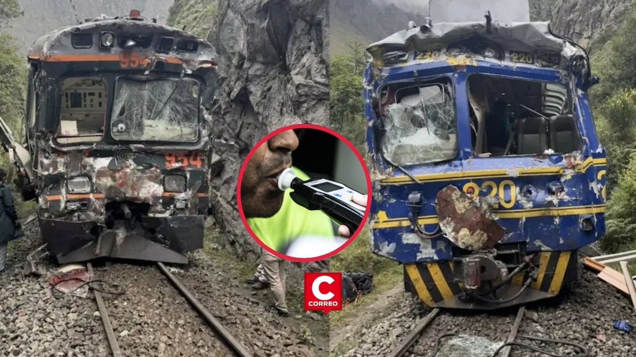 Cusco: cuatro detenidos tras colisión de trenes que trasladaban turistas a Machu Picchu. Composición: Diario Correo.