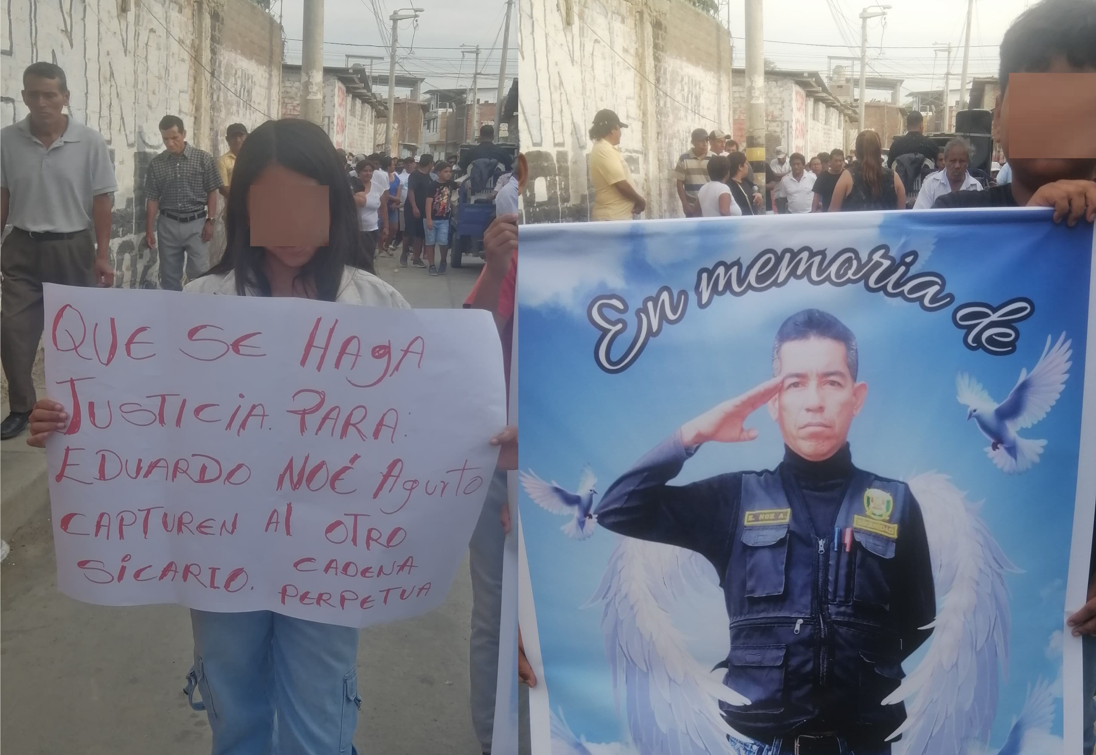 Familiares realizaron pedido con carteles durante sepelio de Eduardo Noé