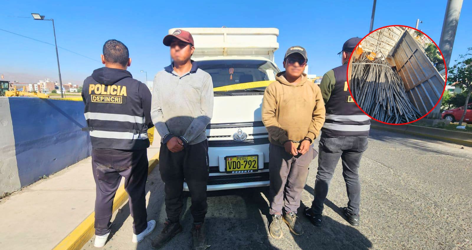 Cae banda “Los Malditos del Cable del Sur” en Arequipa. Foto: PNP.