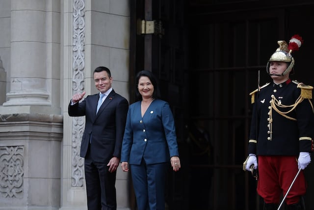 Keiko Fujimori recibe a Daniel Noboa en Lima para el XVII Gabinete Binacional Perú-Ecuador (Fotos: Hugo Pérez/GEC)