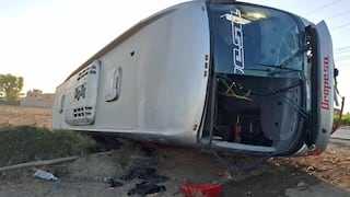 Pisco: bus interprovincial de Oropeza vuelca en el sector José Olaya y dejó heridos