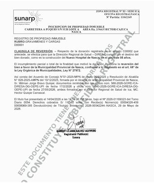 Formalizan terreno de más de 39 mil m2 para la construcción del nuevo Hospital de Nasca