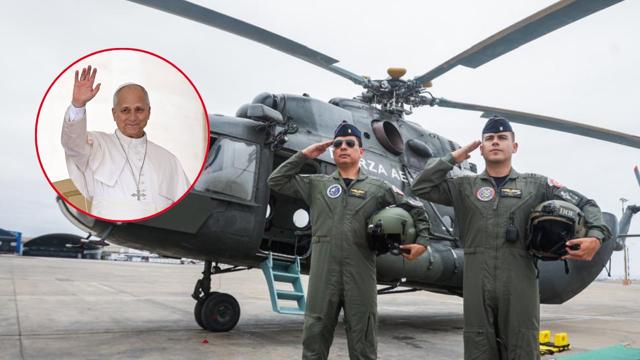 El Ministerio de Defensa presentó un helicóptero Mi-17 destinado a los desplazamientos del pontífice, principalmente entre Chiclayo y Cajamarca. El operativo también contempla aeronaves de apoyo y un avión ambulancia para atender posibles emergencias médicas. (Fotos: Mindef)