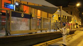Coronavirus: fumigan 7 estaciones del Metropolitano en el Cercado de Lima