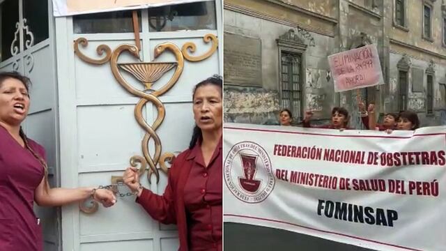 Obstetras se encadenaron frente a la Maternidad de Lima (VIDEO)