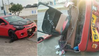 Pisco: mototaxi queda destrozado y chofer herido tras choque con auto en Av. Las Américas