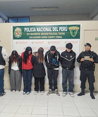 La detención de las cinco personas se realizó tras el patrullaje policial del Escuadrón Verde – Grupo Terna. (Foto: Difusión)