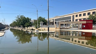 Piura: Aguas de desagues inundan avenida frente a la Corte de Justicia y cerca a hospital
