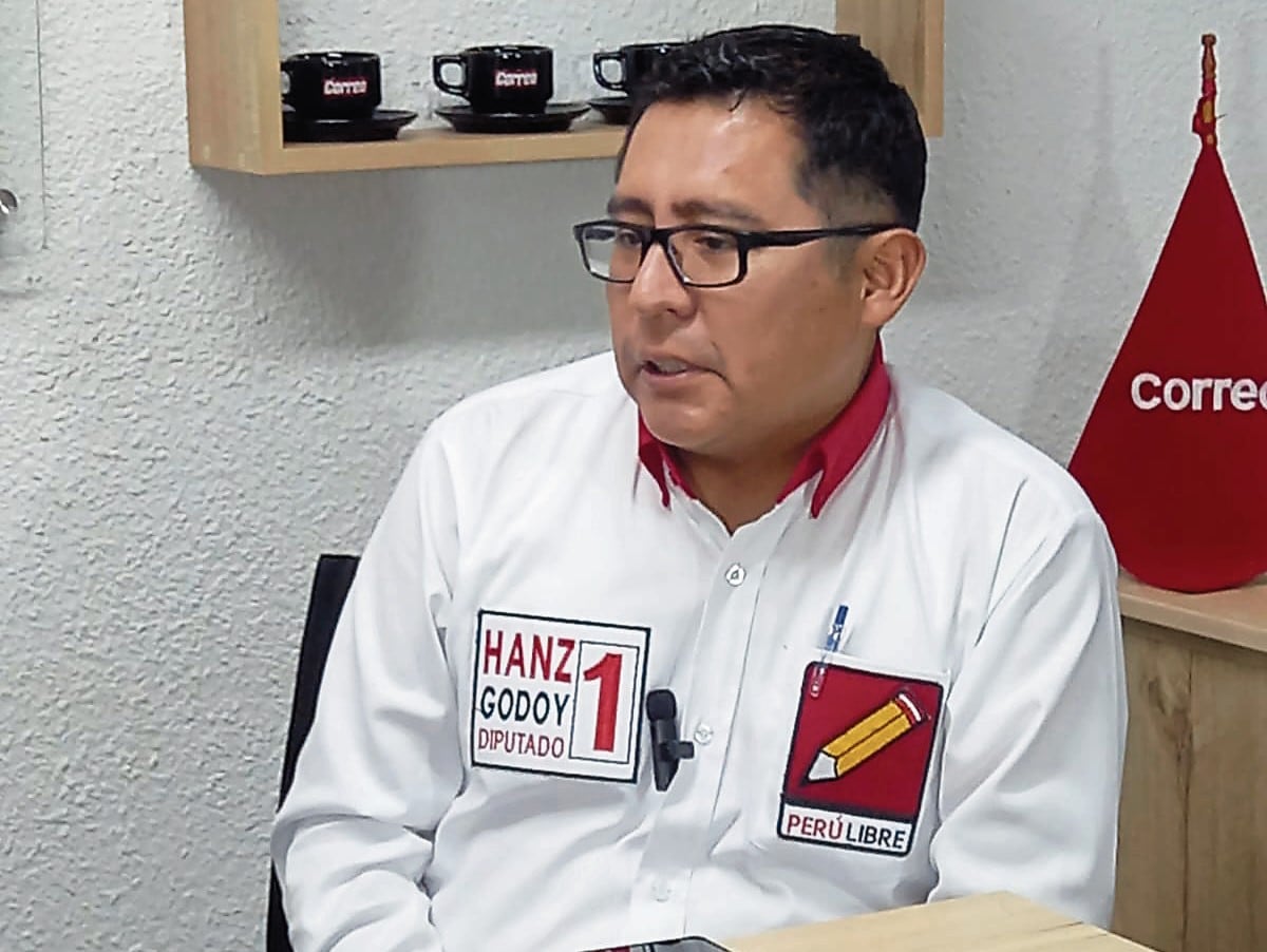 Hans Godoy Quispe, candidato a diputado con el número 1 por Perú Libre. (Foto: Paúl Flores/@photo.gec)