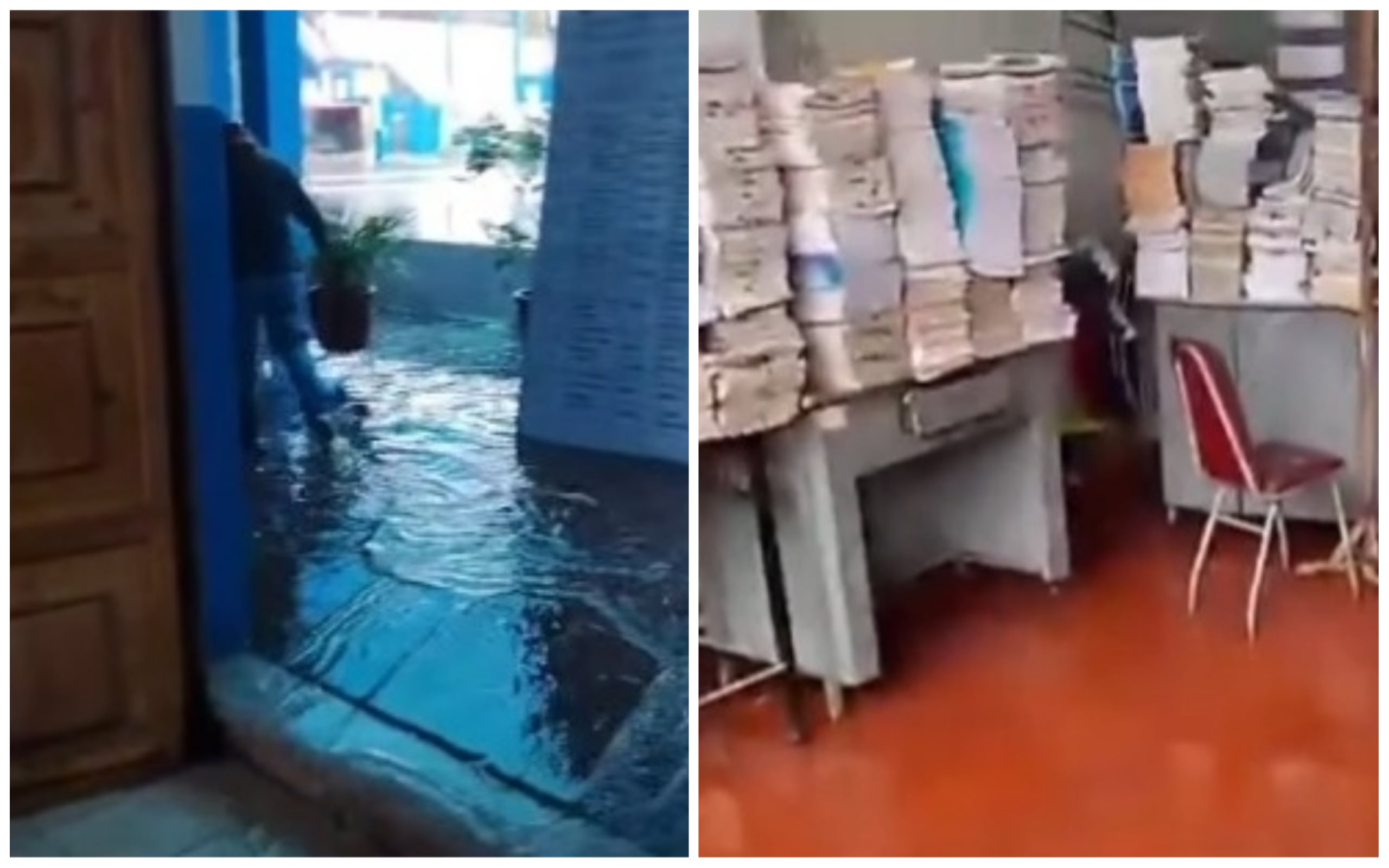 Colegio Manuel Muñoz Nájar se inundó por fuertes lluvias en Arequipa (Foto: Composición)