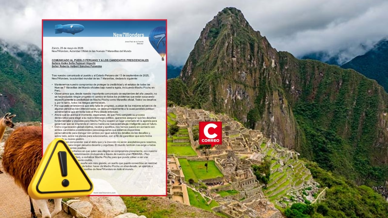 New7Wonders advierte que Machu Picchu podría perder su título de maravilla del mundo. Composición: Diario Correo.