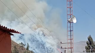 Incendio forestal en Coporaque, provincia de Caylloma