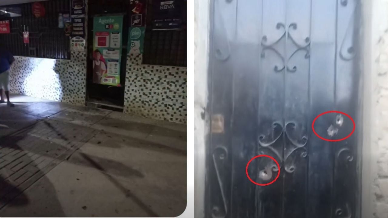 Delincuente fue captado realizando disparos contra inmueble. Además, en otro predio colocaron dinamita.