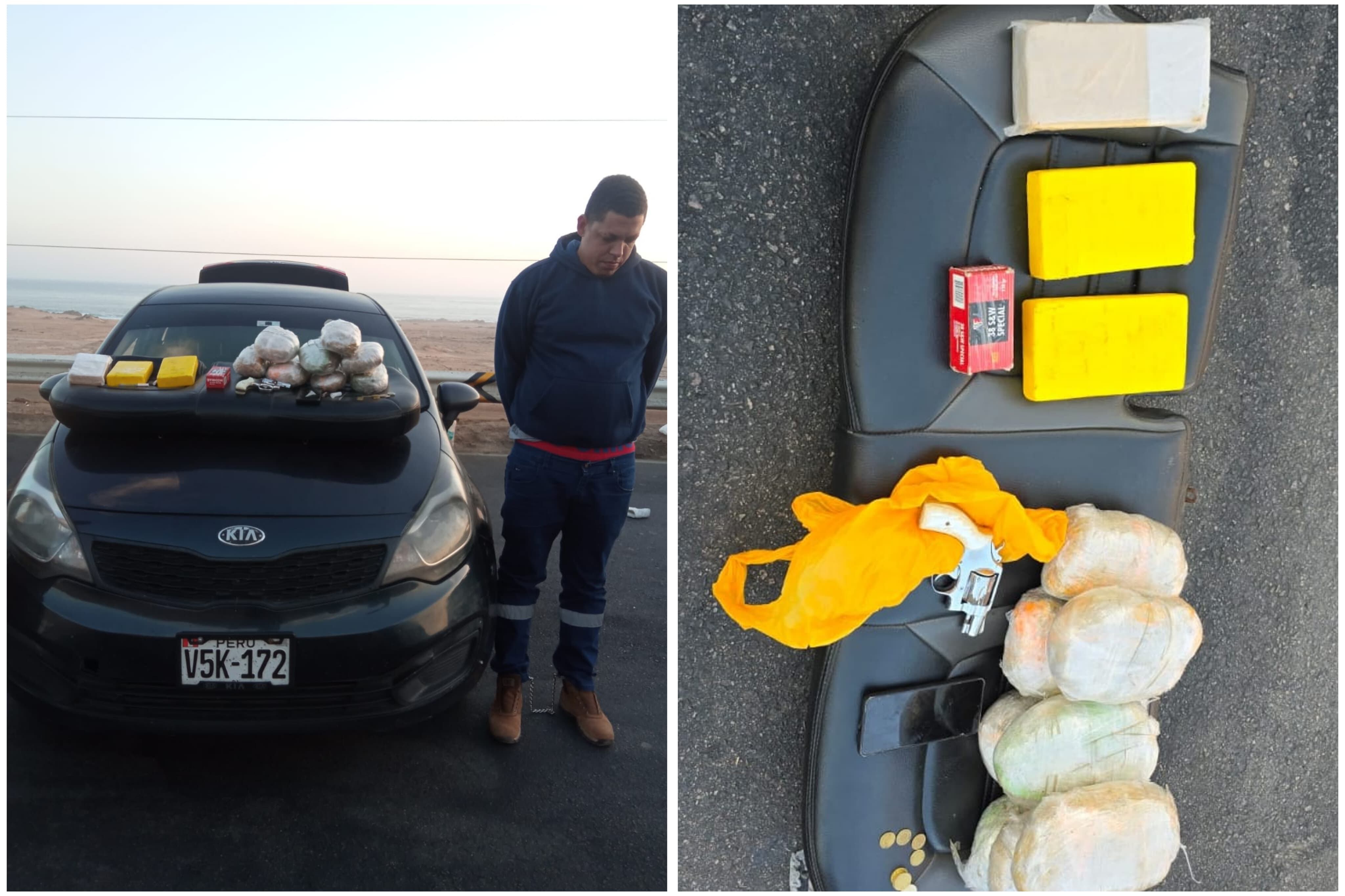 Policía detiene a sujeto con droga y arma de fuego en Arequipa. Foto: Difusión.