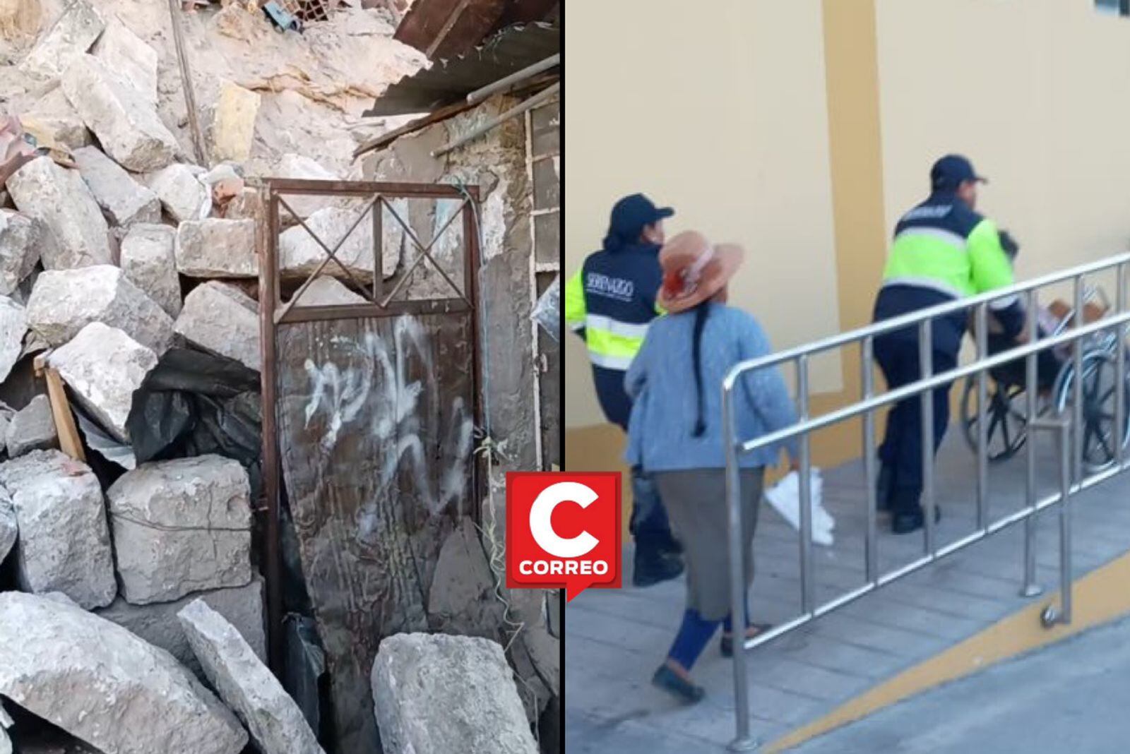 Muro de sillares cae sobre jóvenes. (Foto: GEC)