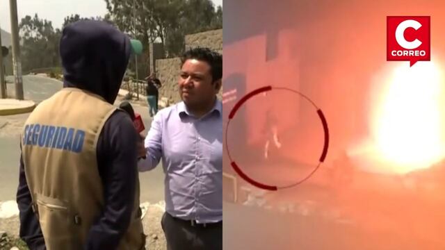 Chosica: vigilante se logra salvar tras ataque de sujetos que quemaron su caseta (VIDEO)