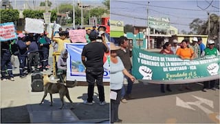 Ica: protestan obreros municipales de Santiago y La Tinguiña por sus derechos laborales