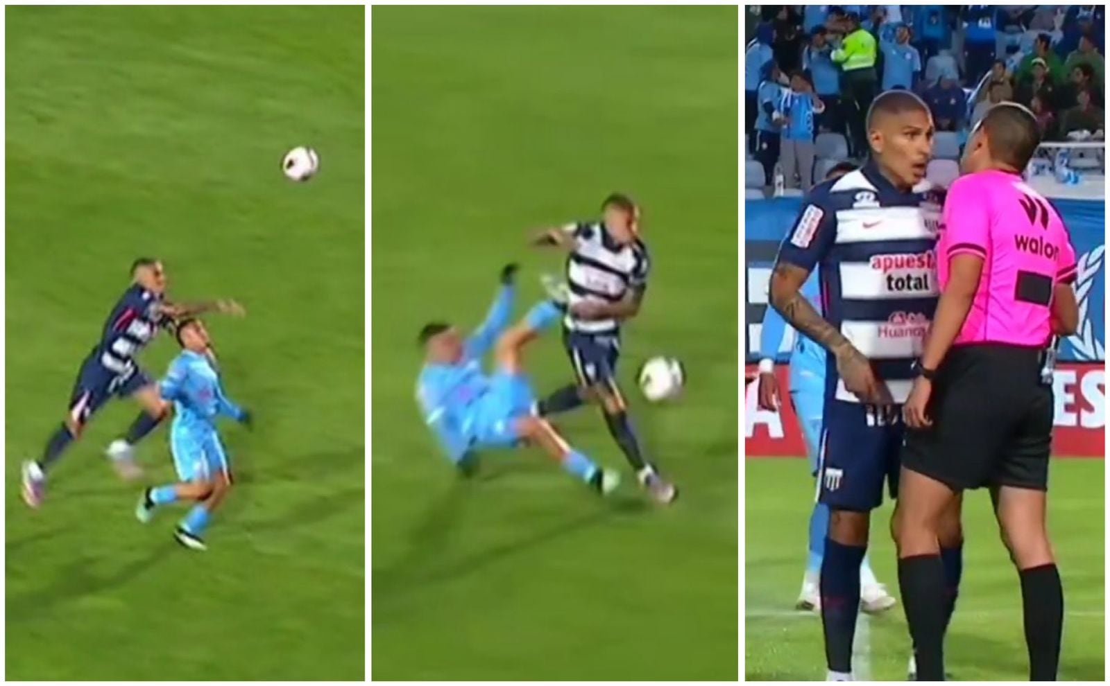 Así fue la falta cobrada en el gol anulado a Paolo Guerrero. (Foto: Composición Correo)