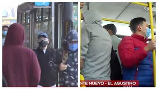 La mayoría de pasajeros de transporte público no usa protectores faciales y otros viajan parados 