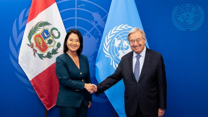 La presidenta sostuvo una reunión con António Guterres en Nueva York, donde también destacó la cooperación internacional y las acciones de prevención ante El Niño 2026-2027. FOTO: PRESIDENCIA