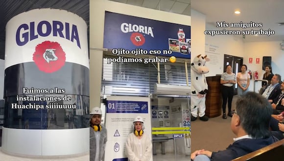 Estudiantes visitaron las instalaciones de Gloria. (Foto: composición EC)