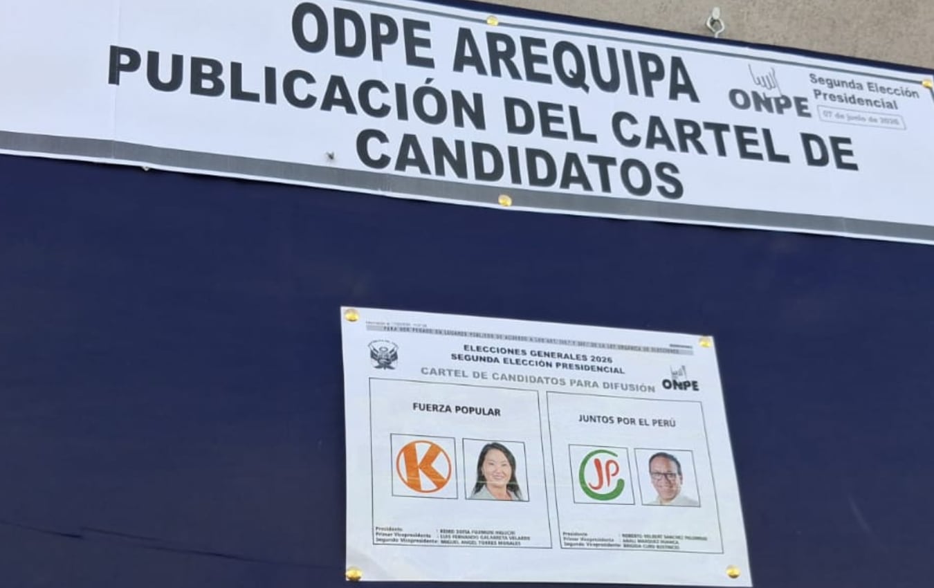 Publicación oficial del cartel de candidatos de la Segunda Elección Presidencial 2026. Foto: GEC.
