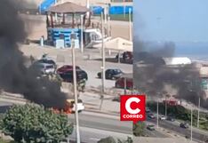 San Miguel: Reportan el incendio de un vehículo en la Costa Verde (VIDEO)