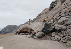 Panamericana Sur continúa restringida por retiro de rocas en La Planchada