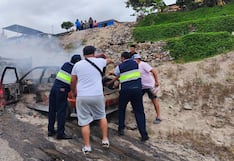 Auto se incendia y conductor queda lesionado en Mollendo, Arequipa