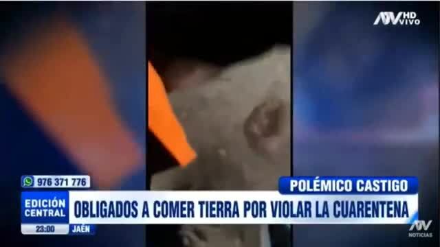 Soldado obliga a comer tierra a hombre que rompió cuarentena para jugar fútbol en Cajamarca (VIDEO)