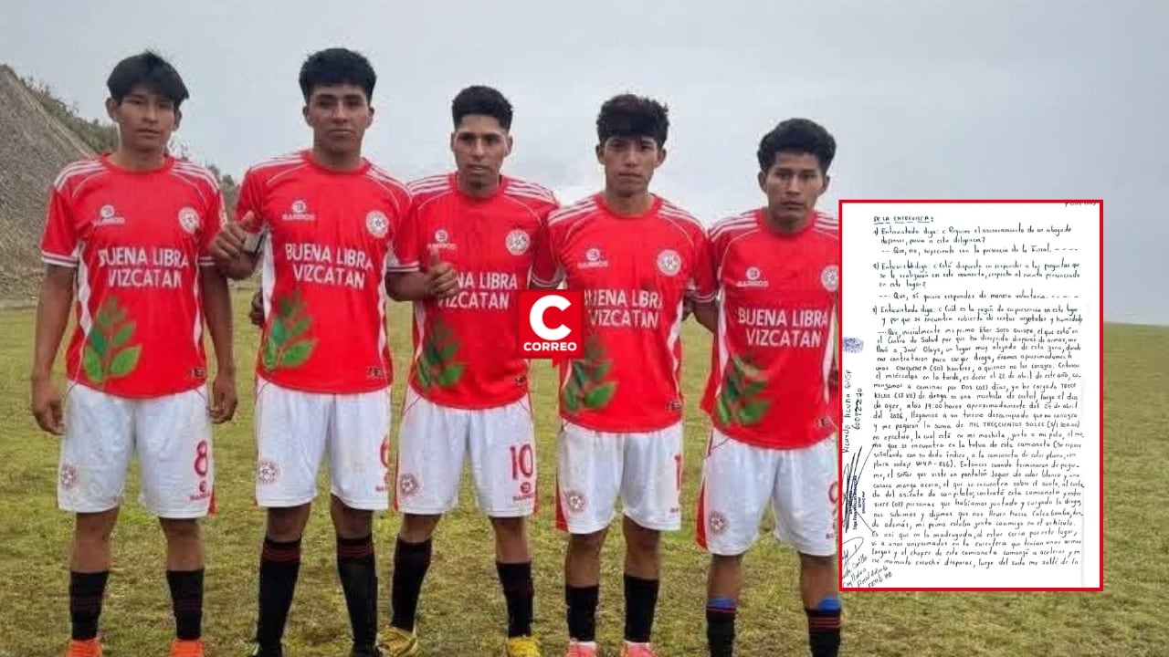 Joven que sobrevivió a operativo en el Vraem habría sido obligado a confesar que trasladaba droga. Composición: Diario Correo.