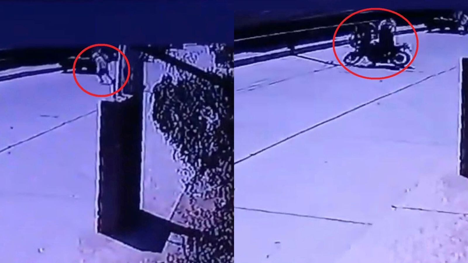 Cámaras de seguridad captan a tres hampones cuando amenazan con cuchillos a estudiante y le roban sus pertenencias, en víspera de la fiesta por la Santísima Cruz de Chalpón, en Motupe.