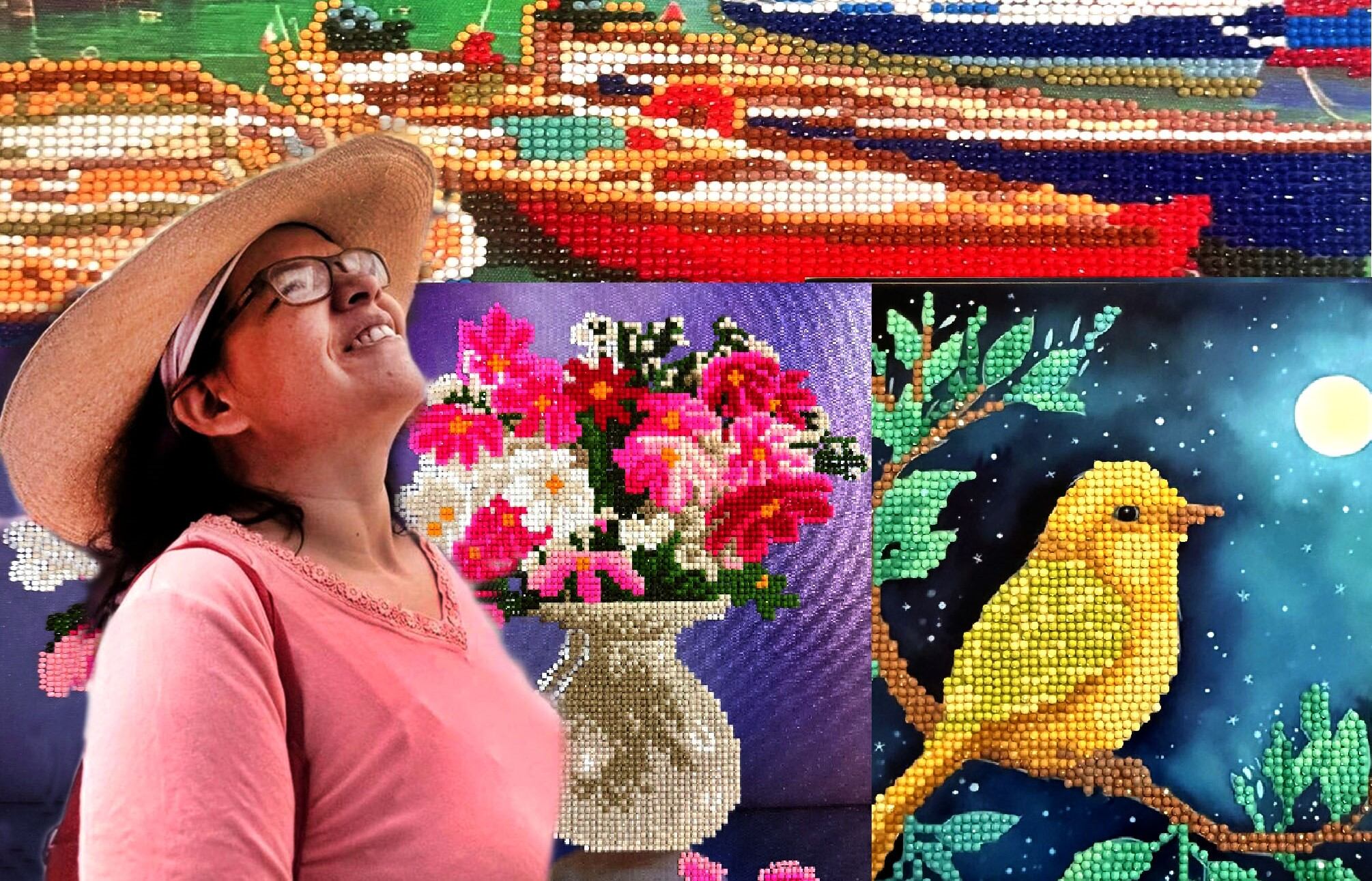 Piurana con habilidades diferentes destaca en pintura de Diamond Painting.