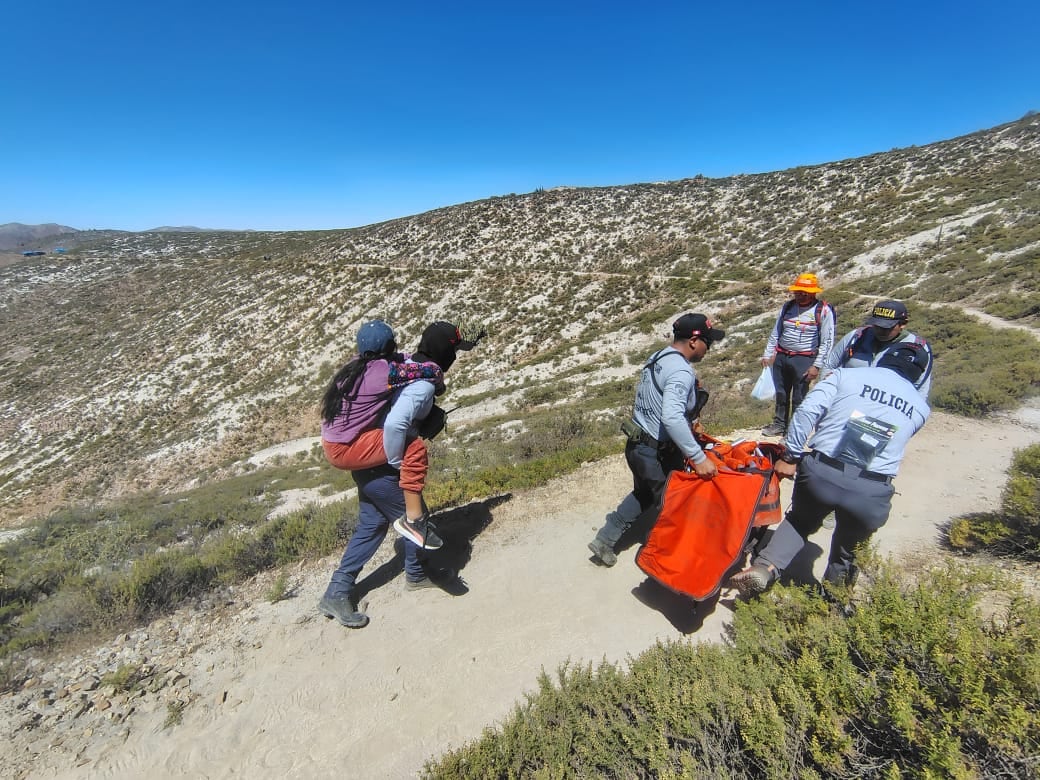 Menor sufre descompensación en camino al Santuario de Chapi en Arequipa. Foto: PNP.