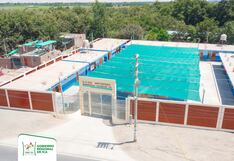 Gobierno Regional de Ica instala malla provisional en el patio de la I.E. Santa Gertrudis