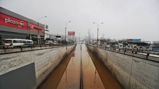 Villa María del Triunfo: Continúa cerrado bypass de la avenida Pachacútec tras inundación por llovizna
