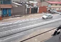 La Oroya: drenajes colapsan por fuerte granizada