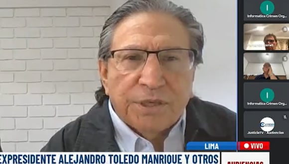 Alejandro Toledo se conectó de manera virtual. (Foto: Justicia TV)