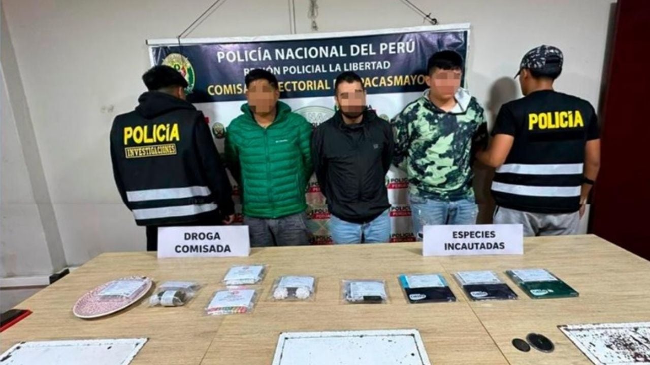 Entre los detenidos están dos ciudadanos extranjeros y uno peruano. Tenían marihuana, tusi y fármacos alucinógenos.