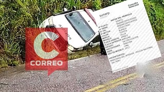 Huaytará: patrullero policial se despista tras maniobra evasiva y deja dos agentes heridos
