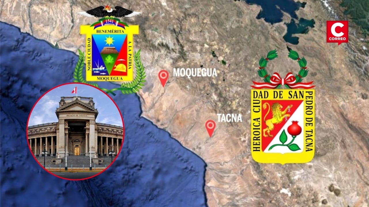 Poder Judicial ordena suspender trámite de ley que define límites entre Moquegua y Tacna. Composición: Diario Correo.