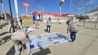 Piura: Retiran propaganda electoral instalada de forma indebida en el distrito Veintiséis de Octubre