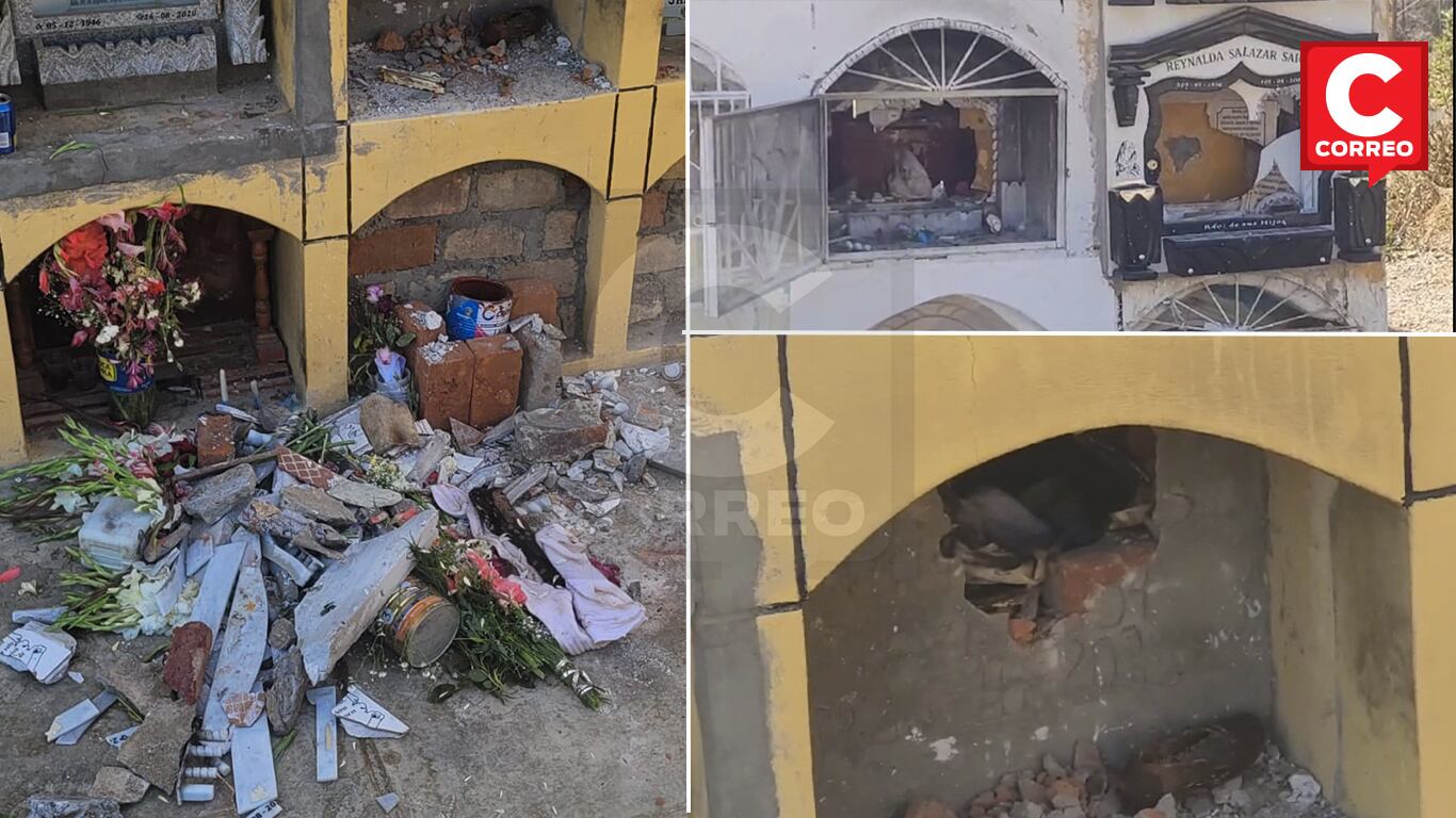 Tumbas profanadas en cementerio de Huicho Cruz