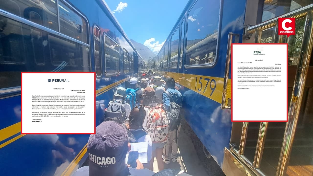 Cusco: Choque de trenes suspende servicio en la vía férrea a Machu Picchu