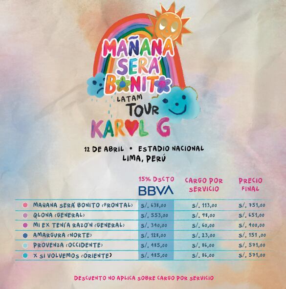 Productora dio a conocer los precios de preventa para Karol G en Lima.