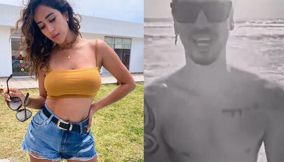 Anthony Aranda y Melissa Paredes en la playa