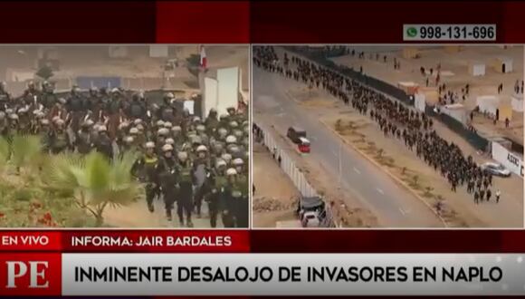 Inminente desalojo de invasores en Naplo. Foto: América Noticias