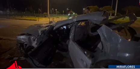 Accidente en la Costa Verde: cuatro heridos tras choque de auto contra cerro en Miraflores