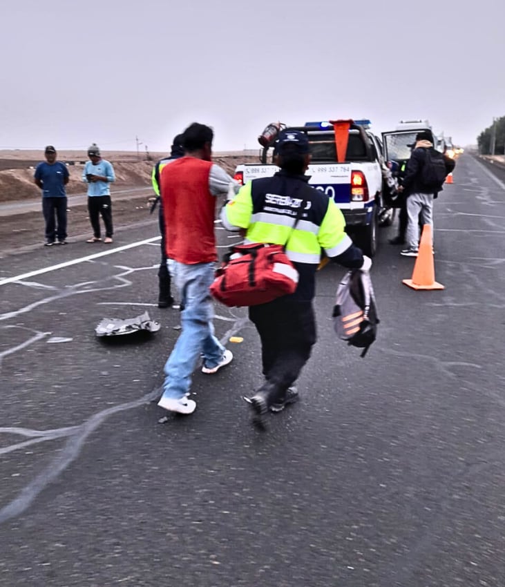 Accidente de tránsito en San Camilo, La Joya. Foto: Serenazgo La Joya.